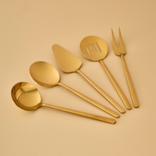 UltraMint Şık Siena 5 Parça Servis Seti Altın Detaylı, Zarif ve Kullanışlı Takım