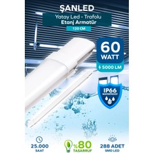 ŞANLED 60W 120 cm Yatay LED Etanj Armatür-Trafolu Beyaz Işık 1 Adet