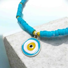 Lal Dizayn Boncuk Kolye - El Yapımı - Bohem Kadın Aksesuar