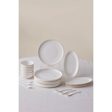 UltraMint Şık 22 Parça 6 Kişilik Gold Kahvaltı Seti, Dayanıklı ve Zarif Tasarım