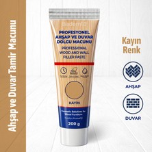 Badem10 Ahşap Parke Duvar Tamir Macunu Kayın Renk Mobilya Dolgu Çatlak Giderici 200 Gr Kullanıma Hazır