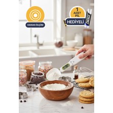 Valletta Saona Pil Hediyeli Dijital Kaşık Tartı - Hassas Mutfak Terazisi 500G LCD Ekranlı Ölçü Kaşığı