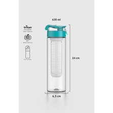 Renga Atlas Süzgeçli 630 ml Tritan Detoks Matara 911056 Turkuaz