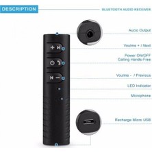 Car Bluetooth Music Driver Araç Aux Hands-Free Mp3 Bağlantı Kiti ( Lisinya )