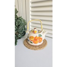 PremiumPort Şık Porselen Demlik, Bitki ve Portakal Çayı Için Ideal Set