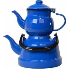 PremiumPort Mavi Emaye Çaydanlık Takımı 1.7l & 4.2l, Şık ve Dayanıklı Set