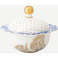 UltraMint Mavi Beyaz Porselen Şekerlik 235 Ml, Zarif ve Şık Tasarım