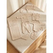 Gaye Bebe 10'lu Krem Ayıcıklı Hastane Çıkış Seti