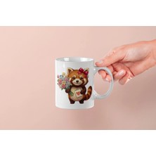 Mithor Shop Kızıl Panda - Kalpli Kartlı Kupa Tasarımı – Sevgililer Günü Özel (Dişi)