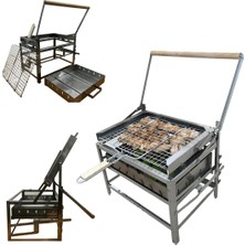 Teknomangal PH302 Hareketli Mangal Paslanmaz Çelik 40X30 cm Izgara Telli