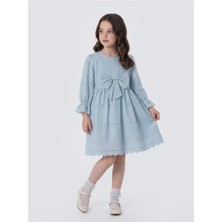 Pina Kids Kız Çocuk Uzun Kollu Önü Kurdelalı Fisto Elbise