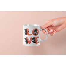 Mithor Shop Siyah Kedi – Love Yazılı Sevgililer Günü Özel Tasarım Kupa