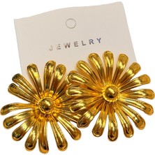 Sare Pırlanta Çelik Çiçek Küpe