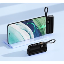 Matechno Mini 5000 Mah Çoklu Şarj Çıkışlı Siyah Standlı Powerbank Mini Şarj Standı Güç Bankası
