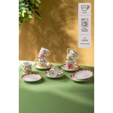 UltraMint Şık 6'lı Kahve Fincan Takımı, 100 Ml, Kaliteli ve Zarif Tasarım