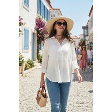 Lela Regular Fit Uzun Kollu Dokulu Gömlek Kadın Gömlek 6772799