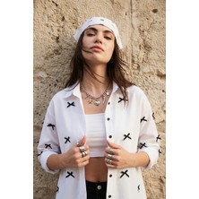 Lela Pamuk Karışımlı Regular Fit Kurdele Detaylı Gömlek Bayan Gömlek 6773097