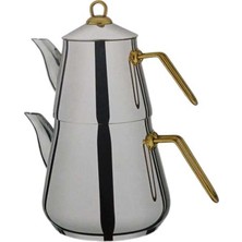 PremiumPort Şık Gümüşer Aile Piramit Çaydanlık Seti 010018, Kalite ve Zarafetle Buluşuyor