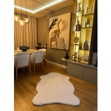 Doğuş Peluş Halı Ultra Soft Beyaz Yumuşak Dokulu Peluş Halı Tek Kafa Post