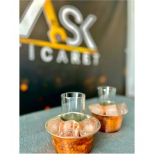 UltraMint El Yapımı Bakır Çekiç Dövme Rakı Bardaklık Seti, Ehl-I Keyif Için Şık Tasarım