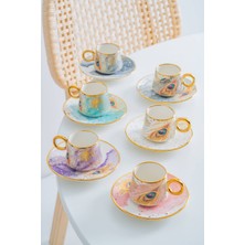 UltraMint 6 Kişilik Porselen Kahve Fincan Takımı, 90 Ml, Şık ve Dayanıklı Tasarım