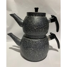 PremiumPort Büyük Boy Granit Çaydanlık Takımı, Şık ve Dayanıklı Tasarım