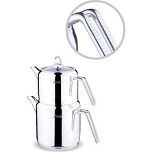 PremiumPort Şık ve Dayanıklı Silindir Elmas Kulp Midi Çaydanlık