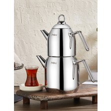 PremiumPort Mini Boy Paslanmaz Çelik Çaydanlık Takımı, Şık ve Kullanışlı Set