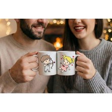 Mithor Shop Kalp Avcısı Esmer Okçu Erkek & Sarışın Kız - 2’li Sevgililer Günü Kupa Seti