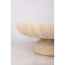 UltraMint Traverten Ayaklı Kase 26CM, Dekoratif Tabak, Şık ve Zarif Tasarım