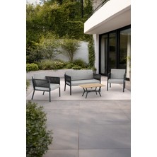 Wood House Arma Bahçe Takımı (Antrasit-Açık Gri)