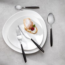 UltraMint Şık Siyah 24 Parça Çatal Kaşık Bıçak Takımı, Evinize Zarafet Katın