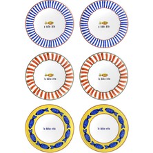 UltraMint Şık 6'lı Fish Pasta Tabağı Seti, 19 Cm, Zarif ve Kullanışlı Tasarım