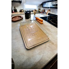 Delixa Ahşap Dikdörtgen Kek Fanus Akrilik Kapak En:23 cm Boy:32 cm