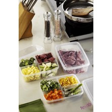 Delixa Fevito Mikrodalga ve Difrizde Kullanılabilen Saklama Kabı Seti 3'lü Beyaz S-413