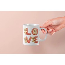 Mithor Shop Golden Retriever – Love Yazılı Sevgililer Günü Özel Tasarım Kupa