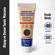 Badem10 Ahşap Parke Duvar Tamir Macunu Siyah Renk Mobilya Dolgu Çatlak Giderici 200 Gr Kullanıma Hazır
