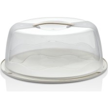 Delixa Geçmeli Kilitli, Kapaklı ve Kulplu Yaş Pasta, Kek Taşıyıcı, Mutfak Saklama Için Yuvarlak Fanus, Bpa