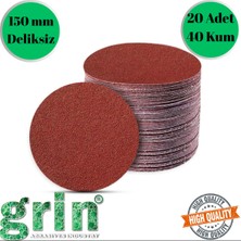 mobilyap Grin 20 Adet 40 Kum Cırt Zımpara Kağıdı El Zımparaları Seti 150 mm Deliksiz Avuç Içi Spiral