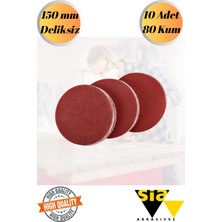 mobilyap Sia 10 Adet 80 Kum Cırt Zımpara Kağıdı El Zımparaları Seti 150 mm Deliksiz Avuç Içi Spiral Taşlama