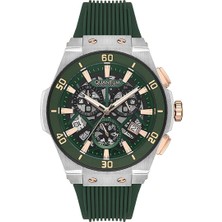 Quantum Erkek Kol Saati 46 mm Yeşil Silikon Kordon Kronograf Fonksiyon 10 Atm