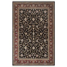 Cool Halı Zerabi Siyah Lüks Vintage Halı Gold Klasik Çerçeve %100 Doğal Doku Otantik Oturma Odası Salon Halısı