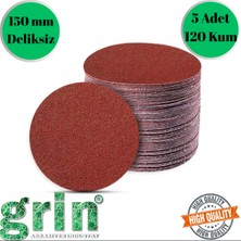 Grin 5 Adet 120 Kum Cırt Zımpara Kağıdı El Zımparaları Seti 150 mm Deliksiz Avuç Içi Spiral
