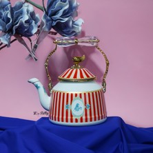 PremiumPort Şık Emaye Kettle Demlik 2,5 Litre, Dayanıklı ve Pratik Kullanım