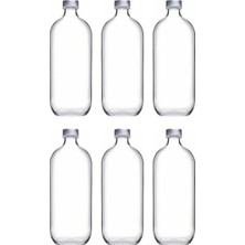 UltraMint 6'lı Cam Su Şişesi Seti, 1 Litre, Dayanıklı ve Şık Tasarım
