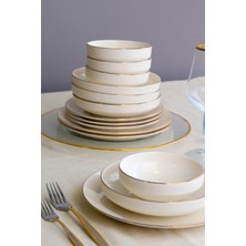 UltraMint Şık Porselen Yemek Takımı, 24 Parça, 6 Kişilik, Zarif Tasarım