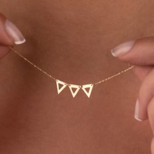 Hakan Mücevherat Üçgen Figürlü 14 Ayar Altın Minimal Kolye