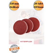 mobilyap Interflex 20 Adet 120 Kum Cırt Zımpara Kağıdı El Zımparaları Seti 150 mm Deliksiz Avuç Içi Spiral