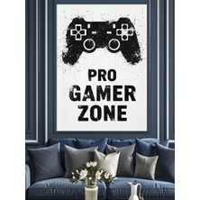 Artmeg Pro Gamer Bölgesi Joystick Dekoratif Kanvas - Mdf Ahşap Tablo