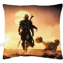 Taç Lisanslı Mandalorian Pamuk 40 x 40 cm Yastık